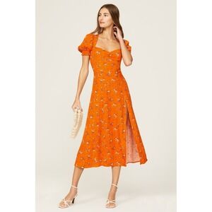 reformation neena linen dress REFORMATION Neena Floral Linen Dress Size 6 Orig. $248 NWT